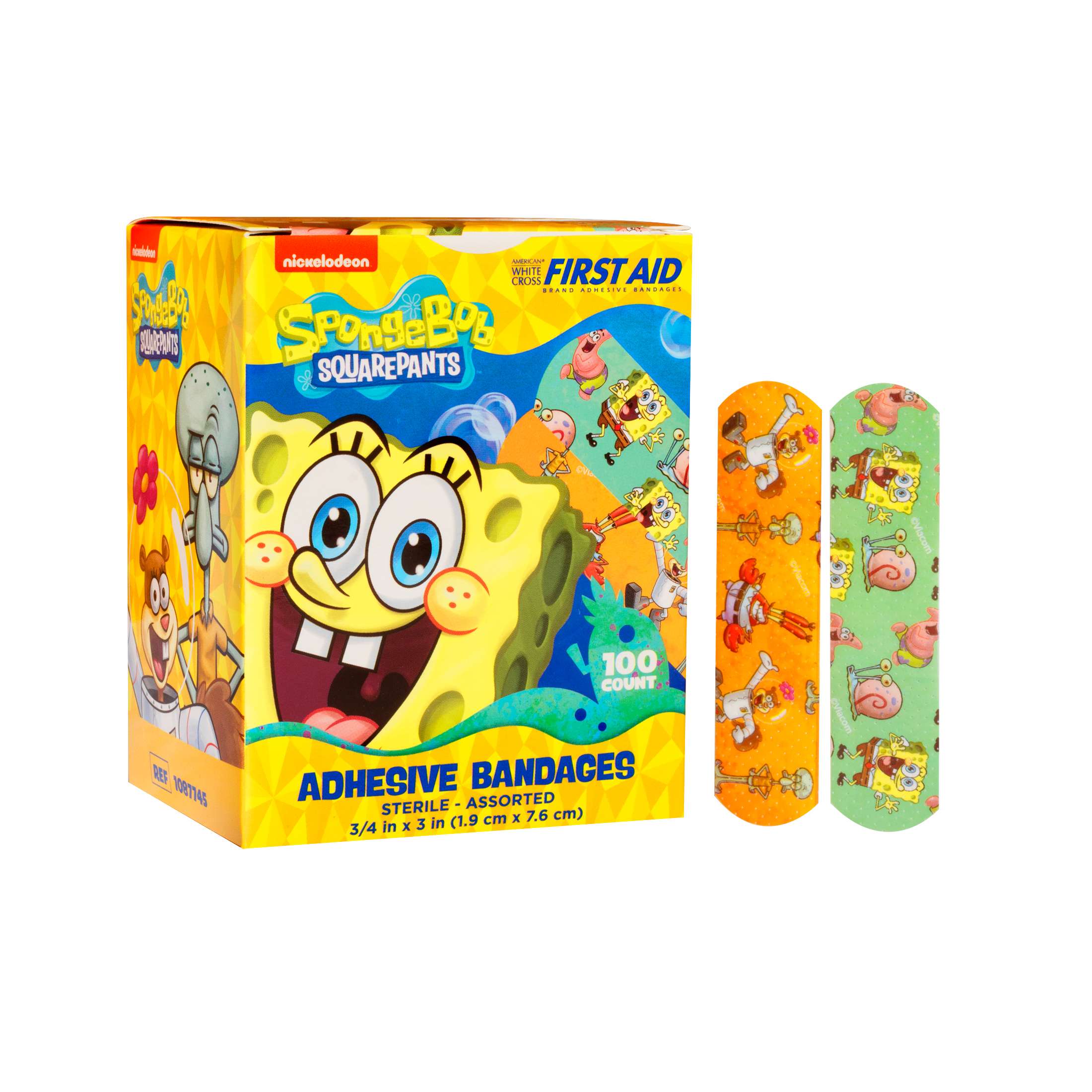 Bandage Adhesive Strip 3/4 X 3 Inch Plastic Rectangle Kid Design (SpongeBob) Sterile (100/BX 12BX/CS) by Dukal Corporation  ID 1087745